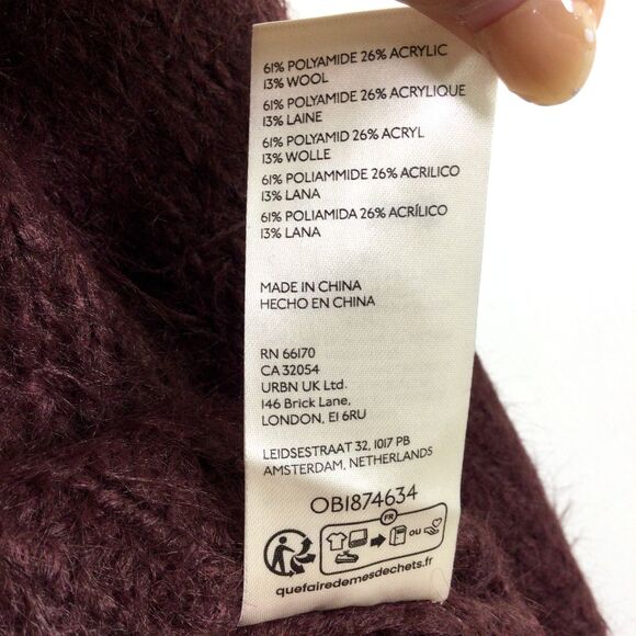 Free People Women's Pullover Crop Sweater Olivia Long Sleeve Decadent Size L NWT - Picture 16 of 16